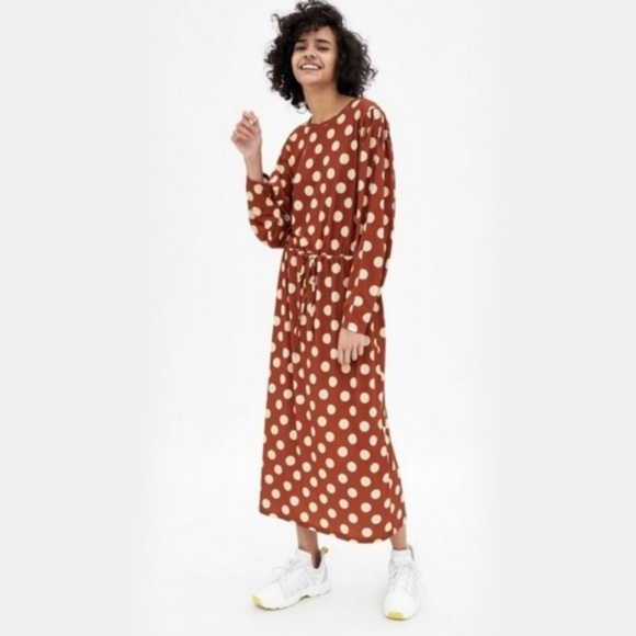 zara orange polka dot dress Zara | Dresses | Zara Orange And Black Polka Dot Ruffle Dress